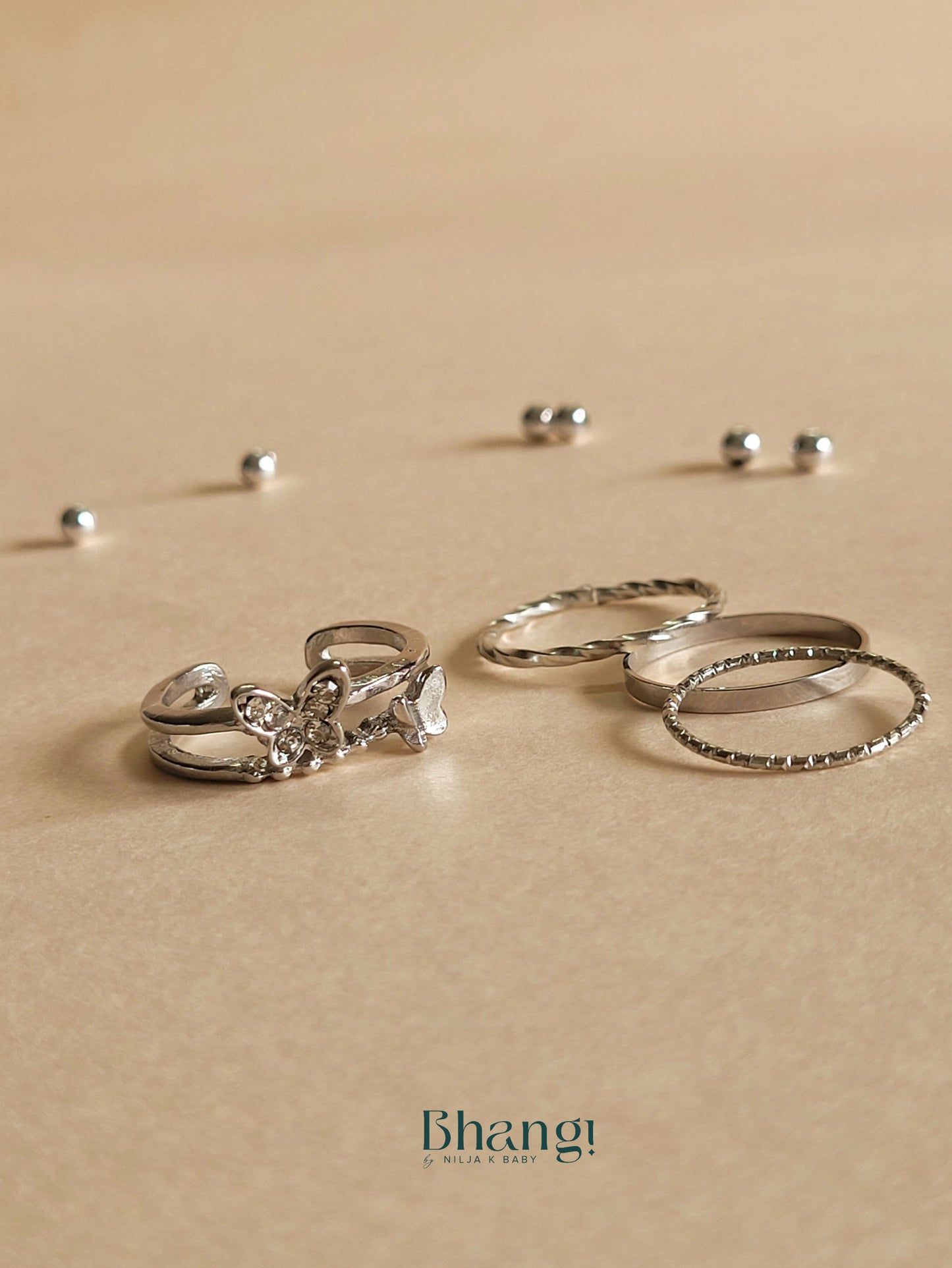 Bhangi Four-Piece Ring Set