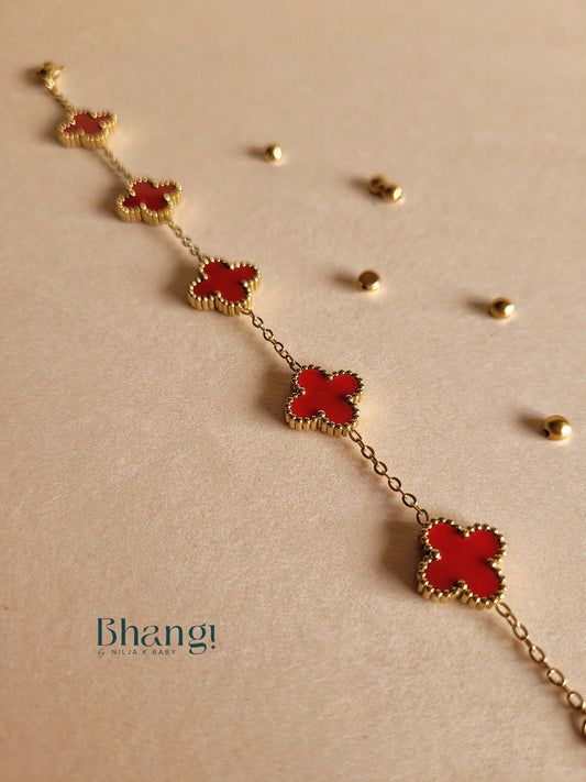 Bhangi Red Clover Bracelet