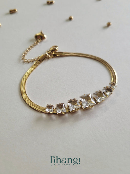 Bhangi Square Cubic Zirconia Bracelet