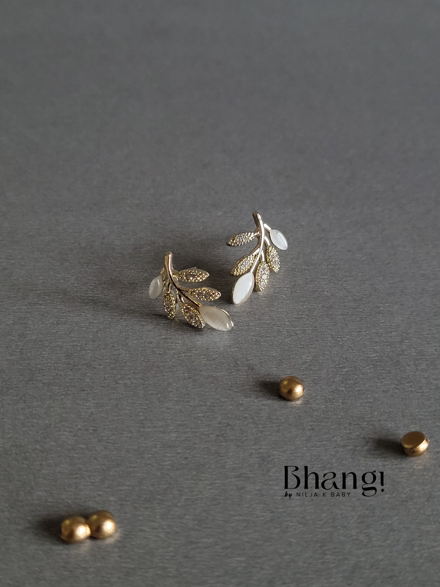 Bhangi Leaf Stud Earrings