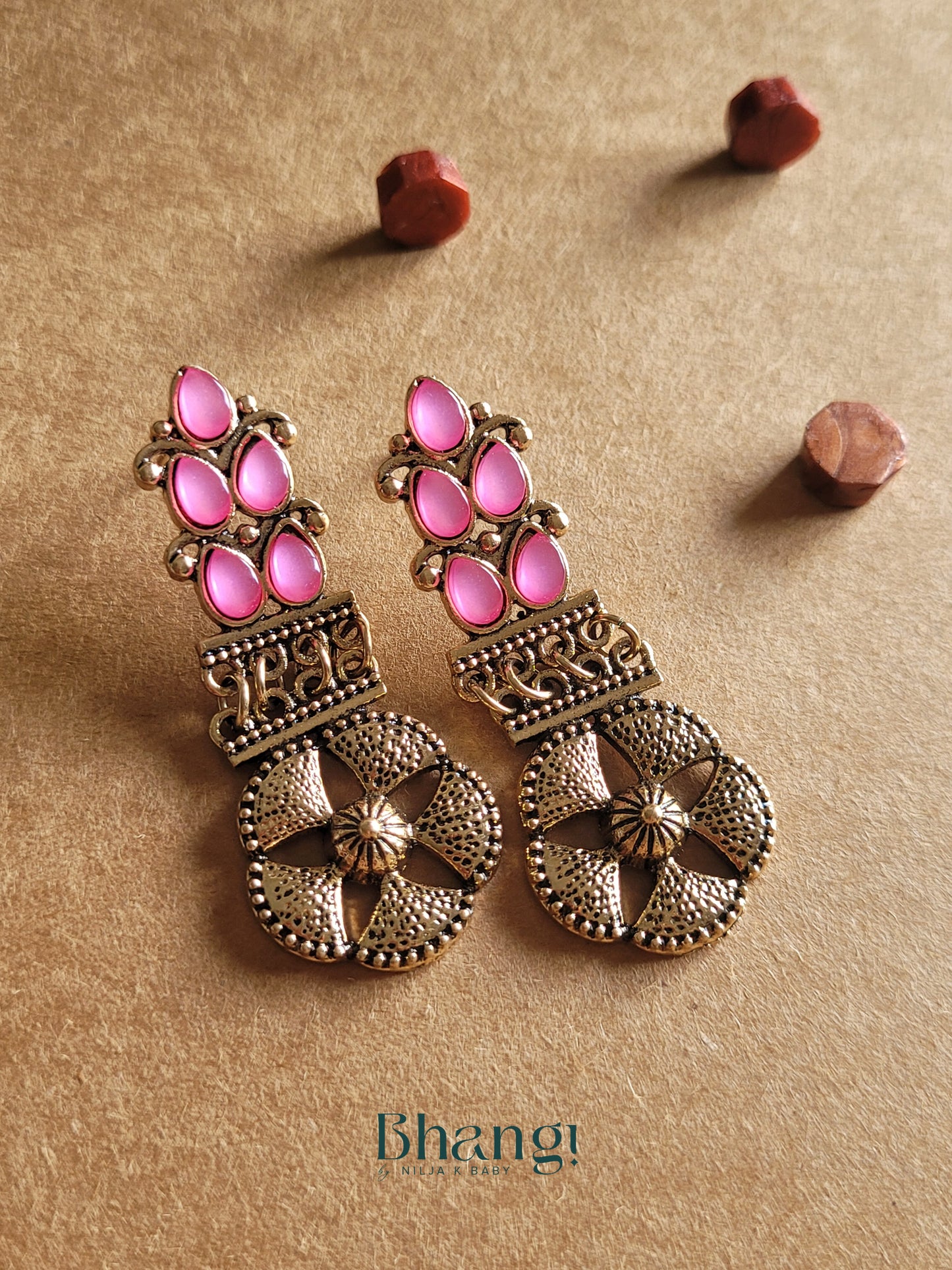 Pink Antique Danglers