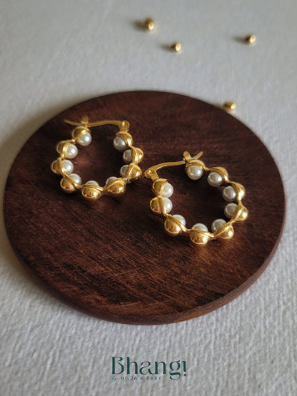 Pearl-Encrusted Hoops