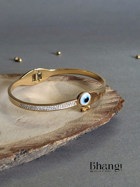 Evil Eye Bangle with Sparkling Accents