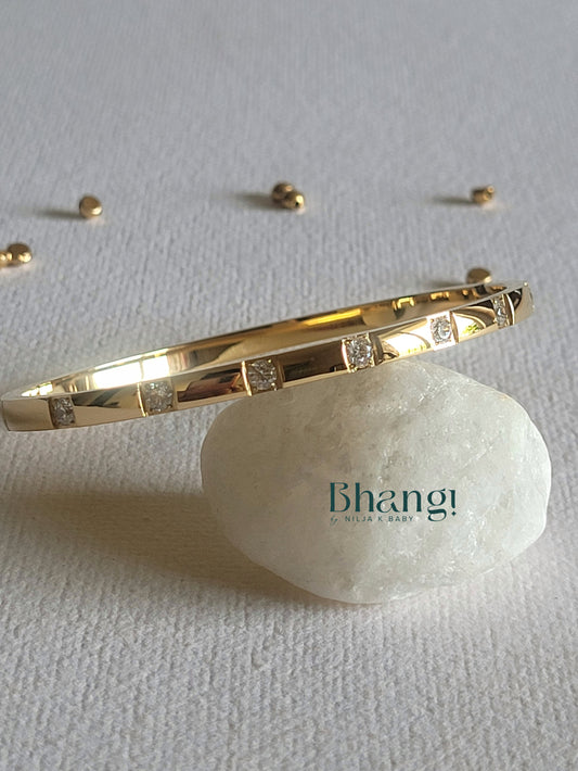 Minimalist Square Stone Bangle