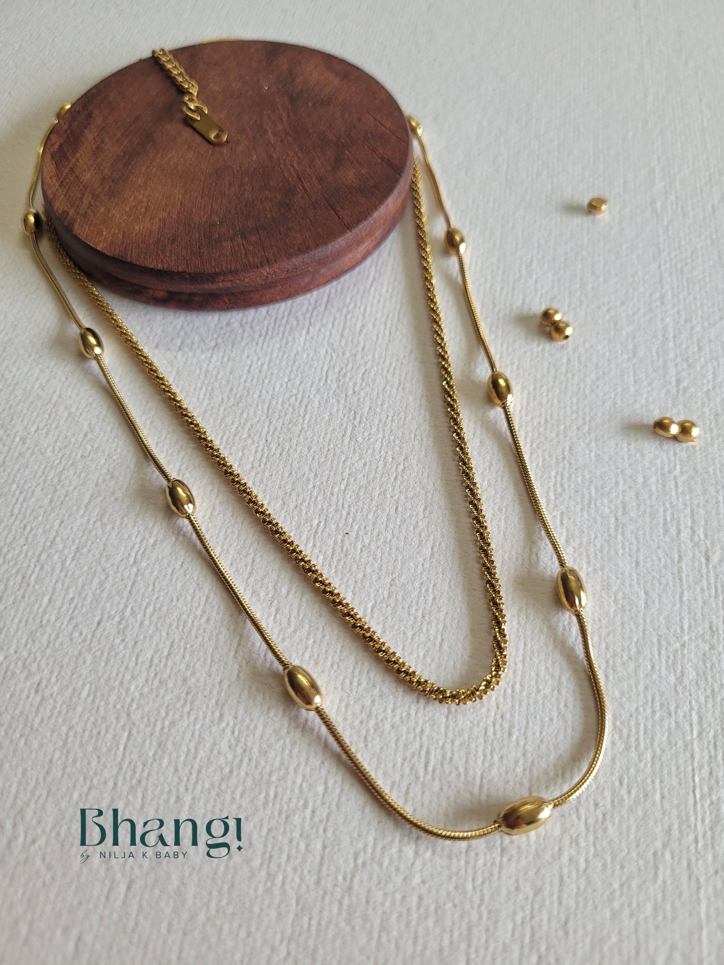 Layered Beaded Chain Necklace