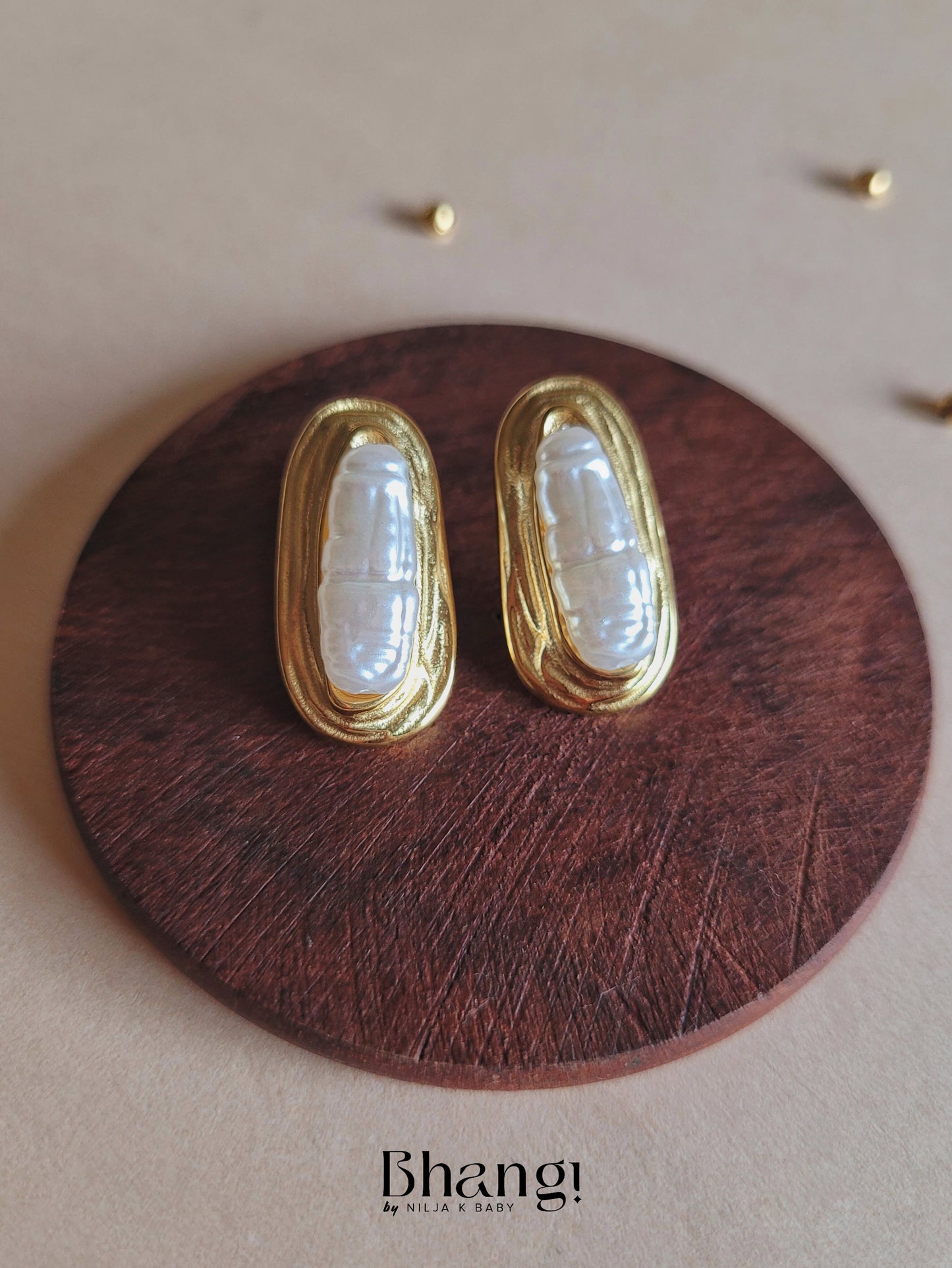 Oval Mother-of-Pearl Studs