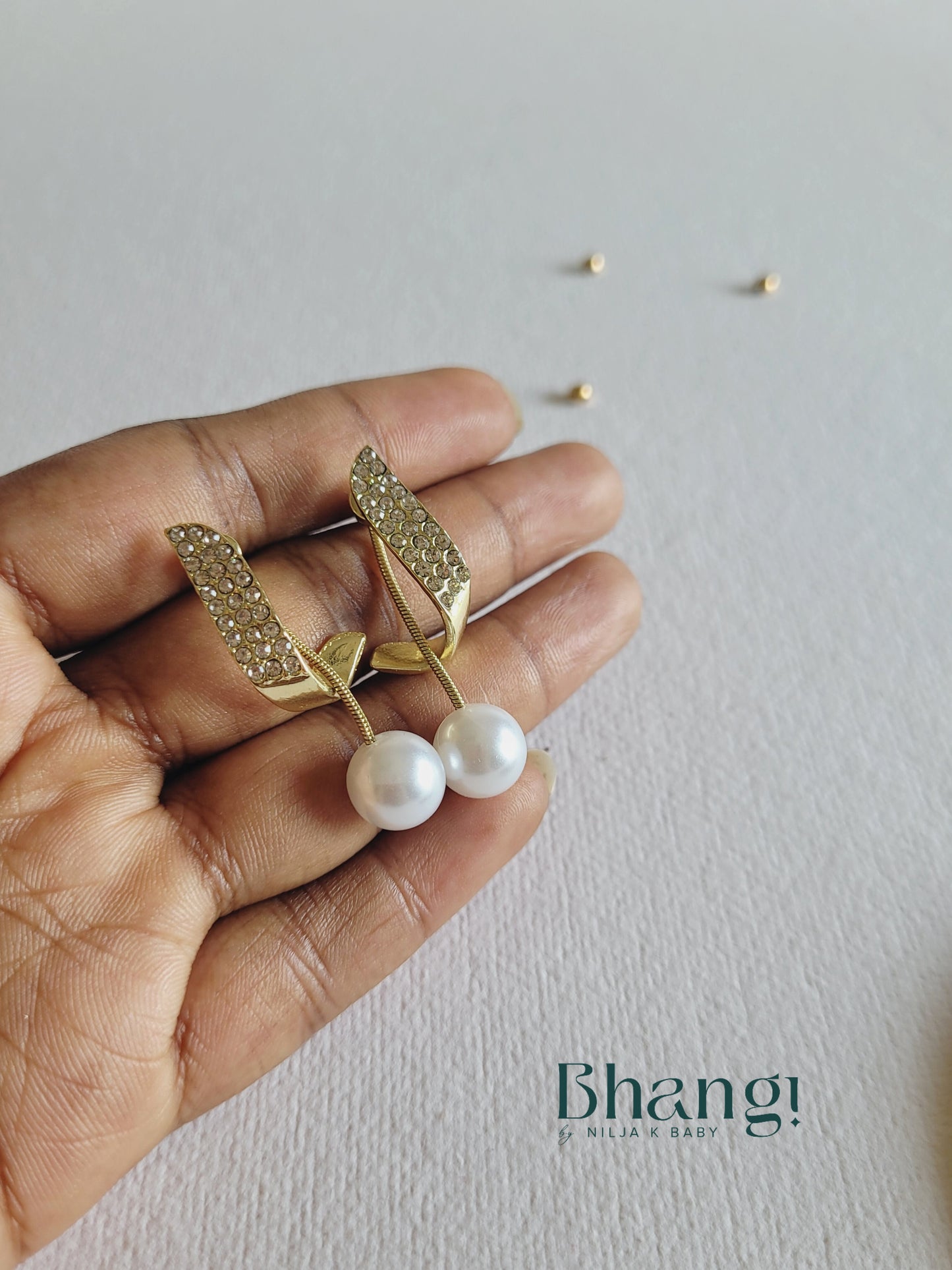 Pearl and Crystal Drop Earrings