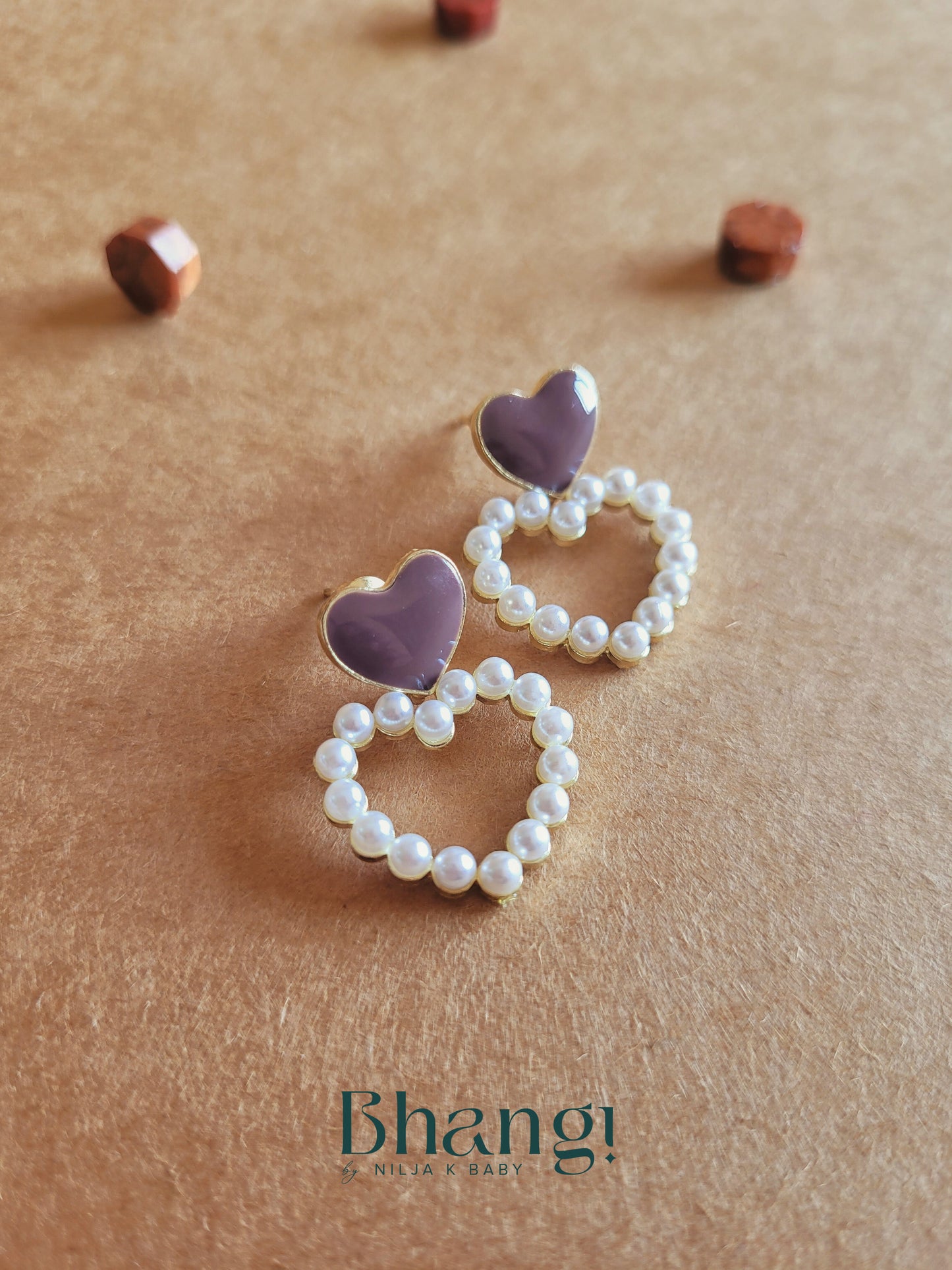 Pearl Halo Heart Studs